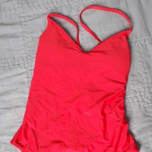 American Eagle One Piece Swimsuit Red Adjustable